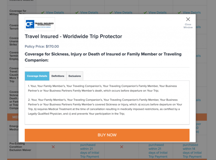 Insurance travel compare quote plans step bottom button done now click will when complete guide
